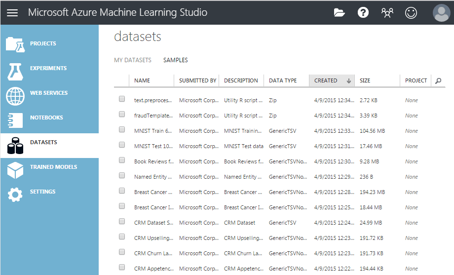 azuremlstudiosampledatasets